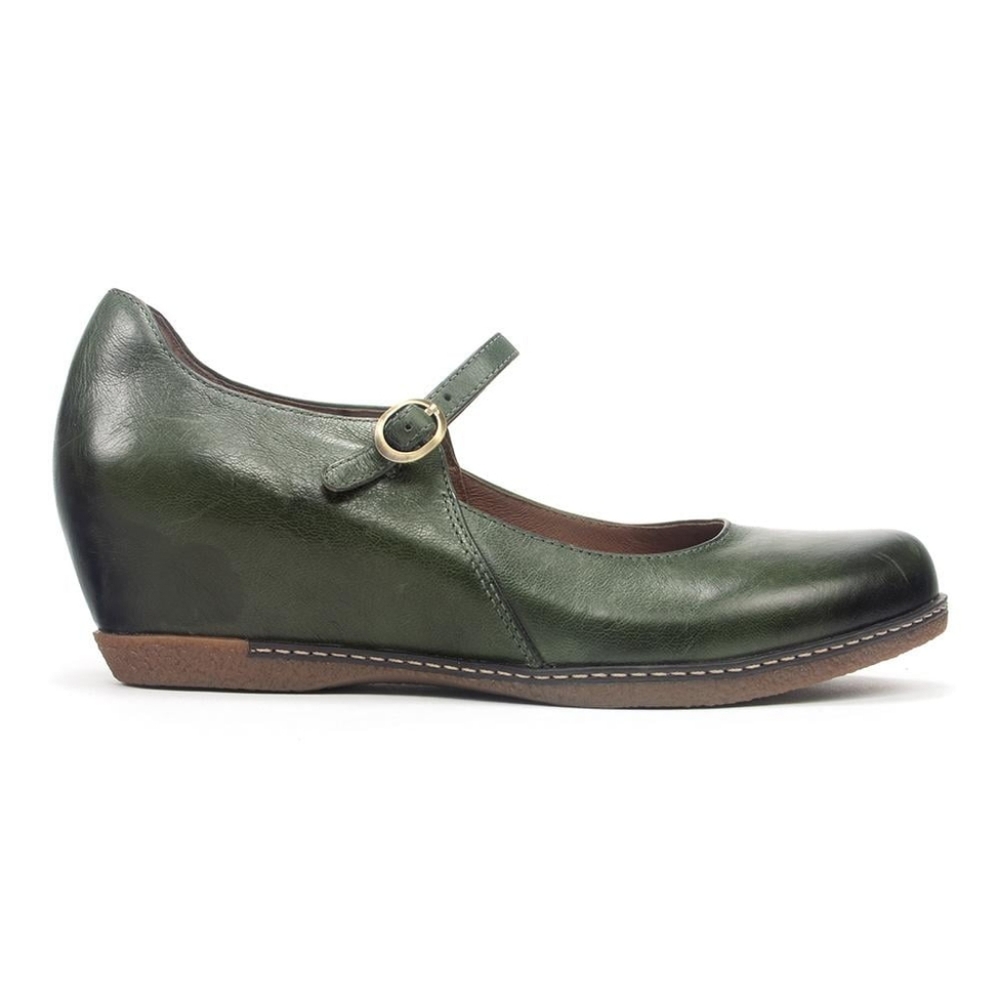Dansko Loralie moss green Mary Jane wedge 38